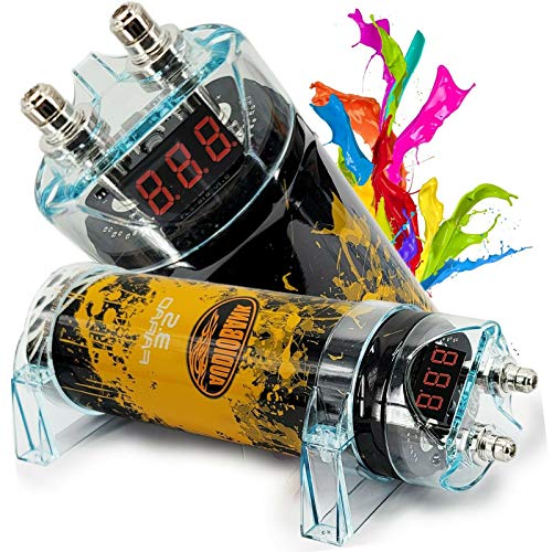 Audiobank 3.5 Farad Capacitor Car Audio 3500 Watts Power 12V Car Digital Power and Audiotek AT-BCC4AB Complete 4 Gauge Car Amplifier Installation Wiring Kit Blue Audiobank 3.5 Farad Capacitor Car Audio 3500 Watts Power 12V Car Digital Power and Audiotek AT-BCC4AB Complete 4 Gauge Car Amplifier Installation Wiring Kit Blue